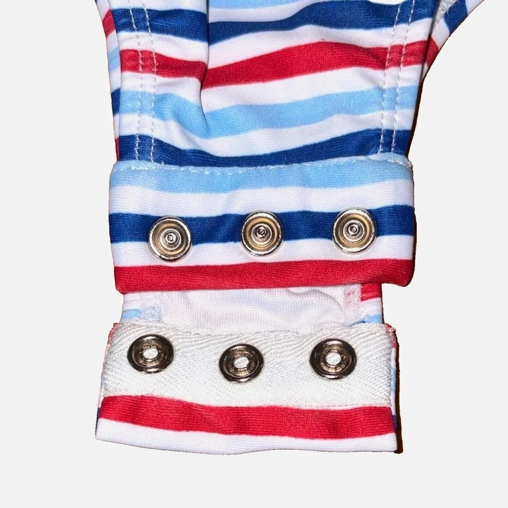 Little English Girls Swimsuit 3-6M Red White Blue Stripe Bow One Piece